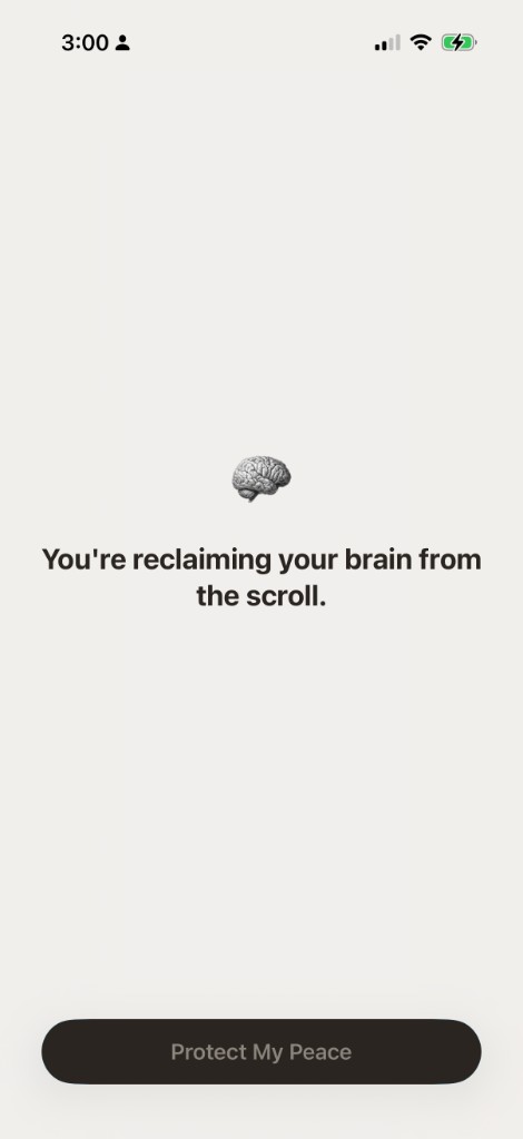 GlowLock blocking screen - You're reclaiming your brain from the scroll