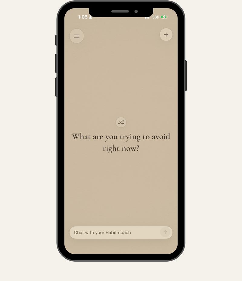 Glowlock AI habit coach asking what you are trying to avoid right now